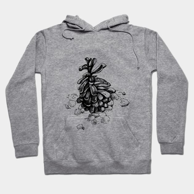 Cone. Linear image. Graphics. Hoodie by ElizabethArt